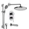 Chrome Tub and Shower Set with Rain Shower Head and Hand Shower